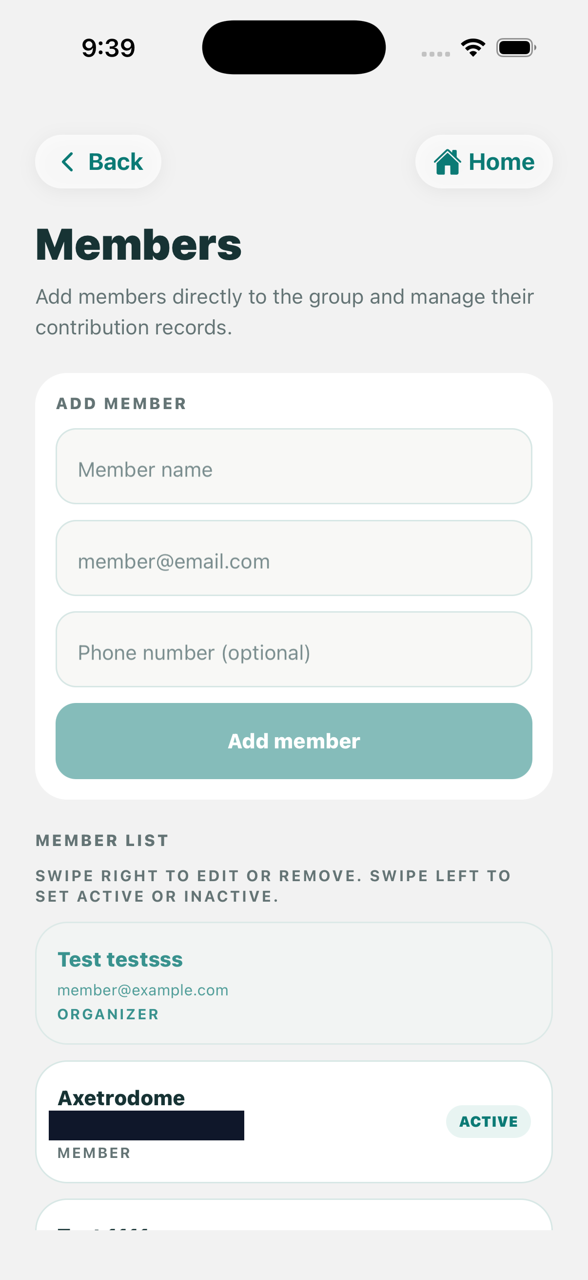 Form to add a new member to a Paluwagan