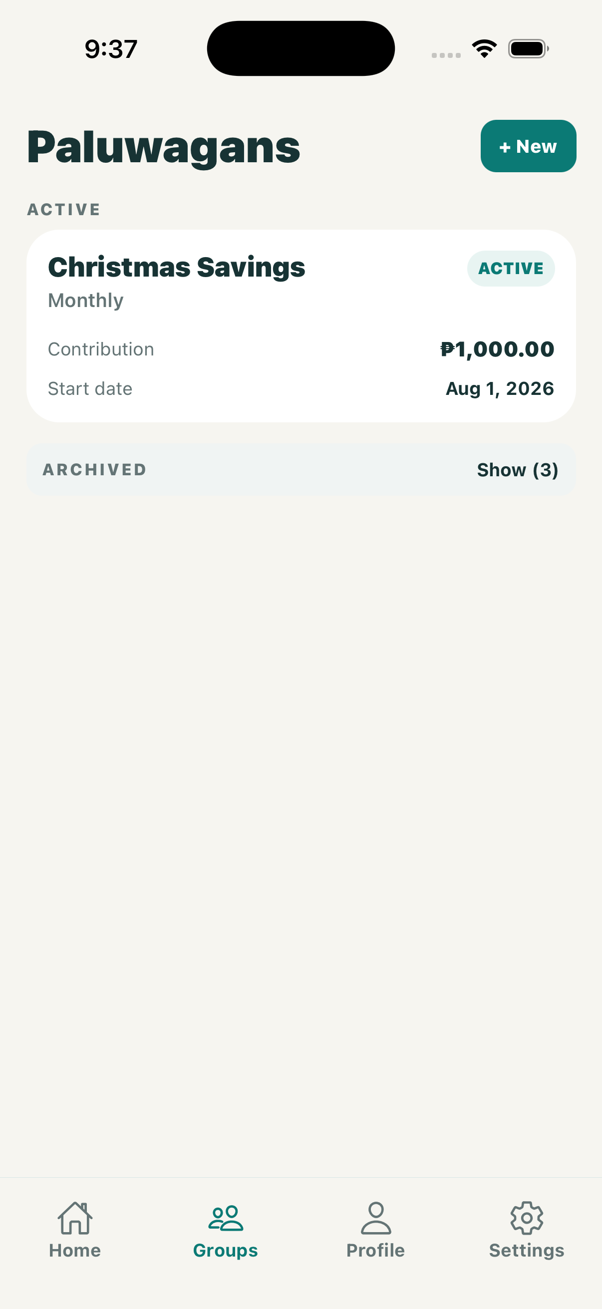 List of active and archived Paluwagan groups